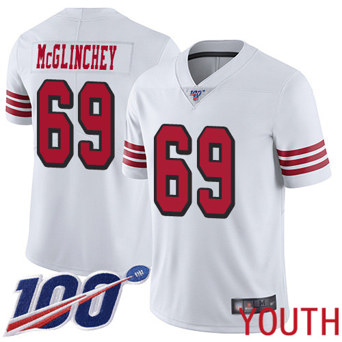 San Francisco 49ers Limited White Youth Mike McGlinchey NFL Jersey #69 100th Season Vapor Untouchable Rush->youth nfl jersey->Youth Jersey